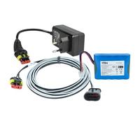 vhbw 1x alimentatore, 1x batteria 3000 mAh, 1x cavo a bassa tensione compatibile con Flymo EasiLife 200 (2020), 350 (2020) tosaerba