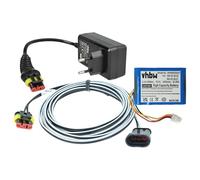 vhbw 1x alimentatore, 1x batteria 3400 mAh, 1x cavo a bassa tensione 3 m compatibile con Flymo EasiLife 200 (2020), 350 (2020) tosaerba