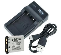 vhbw 1x base di ricarica, 1x cavo di alimentazione, 1x batteria compatibile con Medion MD86123, MD86308, MD86124, MD86276, MD86341, MD86295 camera