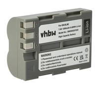 vhbw 1x batteria compatibile con Nikon D300, D200, D300s, D700, D70, D50, D100, D70s, D90, D80 fotocamera (1200mAh, 7,2V, Li-Ion) - Sostituisce EN-EL3e