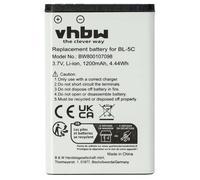 vhbw 1x batteria compatibile con Nokia N71, N72, N71, N91, N72, C2-07, LD-3W, N70, E50, C2-06, E60 smartphone cellulare (1200mAh, 3,7V, Li-Ion)