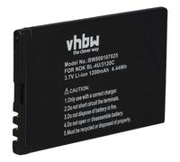 vhbw 1x batteria sostituisce Nokia BL-4U per smartphone cellulare (1200mAh, 3,7V, Li-Ion)