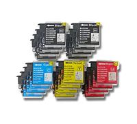 vhbw 20 x Cartucce compatibile con Stampante Brother Brother MFC-5490CN, MFC-5890CN, MFC-5895CW, MFC-6490CW sostituisce LC980, LC985, LC1100.