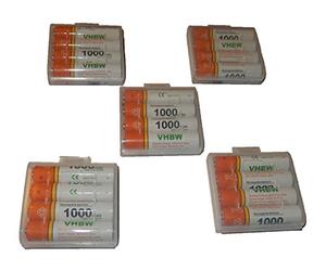 vhbw 20x batteria AAA micro compatibile con Gigaset CL390, CL390HX, CL390A, CE575HX telefono fisso cordless (1000mAh, 1,2V, NiMH) arancione/bianco