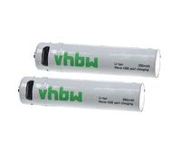 vhbw 2x batteria AAA mini stilo (micro) con porta micro USB (280mAh, 1,5V, Li-Ion)
