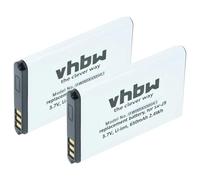 vhbw 2x batteria compatibile con Albrecht Tectalk Outdoor, TelMe Tourist Guide smartphone cellulare (650mAh, 3,7V, Li-Ion)