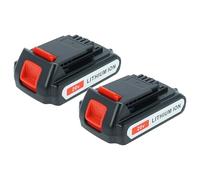 vhbw 2x batteria compatibile con Black & Decker BDHD18 H1, BDH2000SL, BDK188 tipo 1, BL188 H1, BL186 H1 utensile (2000 mAh, Li-Ion, 20 V)