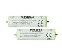 vhbw 2x batteria compatibile con Braun 81480819, 81488434, 81506874, 81506885, 81506889 rasoio, tagliacapelli (1800mAh, 1,2V, NiMH)