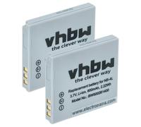 vhbw 2x batteria compatibile con Canon Digital Ixus 110 is, 115 HS, 117 HS, 100 IS, 120 IS, 230HS, 130, 220HS fotocamera (600mAh, 3,6V, Li-Ion)