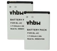 vhbw 2x batteria compatibile con Doro Phone Easy 500, 2424, 506, 508, 509, 500GSM, 508GSM, 507S smartphone cellulare (900mAh, 3,7V, Li-Ion)