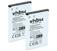 vhbw 2x batteria compatibile con Doro Primo DFC-0160, 1361, 1362, 6520, 6530, 805, 1350 smartphone cellulare (600mAh, 3,7V, Li-Ion)