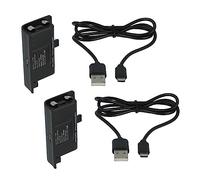 vhbw 2x batteria compatibile con Microsoft Xbox One Elite Wireless Controller (1200mAh, NiMH), nero - In opertura + cavo di ricarica USB