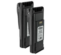 vhbw 2x batteria compatibile con Motorola DP1400, DP1000, EP450, CP380, CP360 radio (2500mAh, 7,2V, NiMH) + clip