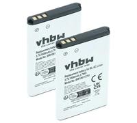 vhbw 2x batteria compatibile con Olympia Caro Rot, Chic 2, Chic II, Caro, Becco, Chic 2122, Chic smartphone cellulare (1000mAh, 3,7V, Li-Ion)