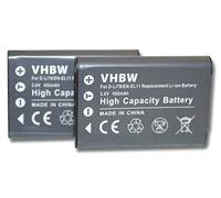 vhbw 2x batteria compatibile con Pentax Optio W80, W60, M50, L50, S1, M60, V20 fotocamera (450mAh, 3,6V, Li-Ion)