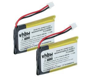 vhbw 2x batteria compatibile con Plantronics CS50USB, CS50, CS510, CS510A, CS520, CS520A auricolari cuffie wireless (300mAh, 3,7V, Li-Poly)
