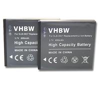 vhbw 2x batteria compatibile con Samsung Digimax PL10, NV4, L830, i8, CL5, L730, ST10, NV33 fotocamera (600mAh, 3,7V, Li-Ion)