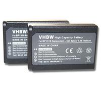 vhbw 2x batteria compatibile con Samsung NX5, NX10, NX11, NX100, NX20 fotocamera (1000mAh, 7,2V, Li-Ion)