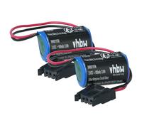vhbw 2x batteria sostituisce Allen Bradley 1747-BA, 1746-BAS, 1747-PT1, 1756-BA1, 1745-B1 per controlli industriali (1000mAh, 3V, Li-MnO2)