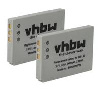 vhbw 2x batteria sostituisce Sanyo DB-L40AU, DB-L40 per videocamera camcorder (800mAh, 3,7V, Li-Ion)