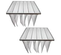 vhbw 2x borsa filtrante compatibile con impianti di condizionamento e ventilazione - Filtro G4, 59,2 x 59,2 x 36 cm, bianco