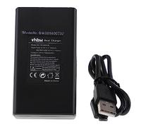 vhbw 2x caricatore Micro-USB + USB-C duale compatibile con Insta360 CINOSBT/A, CINOSBT per camera - Base di carica + cavo Micro-USB + spia di carica