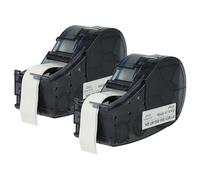 vhbw 2x Cassetta nastro compatibile con Brady BMP21-LAB, IDPAL, M210, LABPAL, BMP21 Plus etichettatrice 6,4m x 12,7 mm nero su bianco, vinile