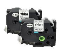 vhbw 2x Cassetta nastro sostituisce Brother TZ-251, TZE-251 per etichettatrice 8m x 24 mm nero su bianco