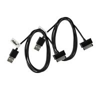 vhbw 2x cavo dati USB compatibile con Samsung Galaxy Tab GT-P6201 Plus N, GT-P6210, GT-P6200 tablet - Cavo di ricarica 2in1, 120cm, 9,7cm, nero