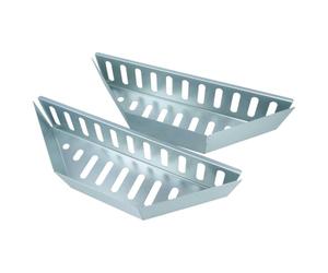 vhbw 2X Cestello per Carbone Compatibile con Weber Compact Kettle, Bar-B-Kettle Barbecue a Sfera - 38,5 x 11,8 x 7,5 cm, Acciaio Inox