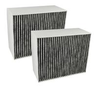 vhbw 2x filtro a carboni attivi compatibile con Siemens LF91BB550/03, LF91BB550/02, LF91BB550/01, LF91BB550/04 cappe aspiranti - 22,7 x 18,9 x 10 cm