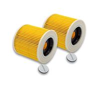 vhbw 2x filtro a pieghe piatte compatibile con Kärcher A1000, A1001, MV2, MV3, MV3 Fireplace Kit, WD 3.800 M Eco Logic, 4000 Plus, 4000 TE aspirapolvere - giallo