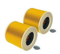 vhbw 2x filtro a pieghe piatte compatibile con Kärcher WD 3 V-17, WD 3 S V-4, WD 3 V-4, WD 3 V-20 aspirapolvere - giallo