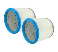 vhbw 2x filtro a pieghe piatte compatibile con Renfert Cyclone aspirapolvere - blu/argento/bianco, lavabile