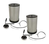 vhbw 2x Filtro per polveri sottili compatibile con Scheppach HD12 impianto di aspirazione - cartuccia filtrante con spazzola per la pulizia