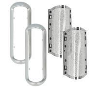 vhbw 2x Lamina di taglio compatibile con Braun PocketGo 370, 570 (tipo 5608), 575, 555, 550 rasoio elettrico + telaio, colore argento