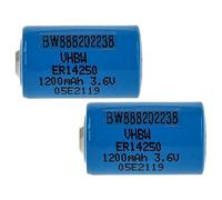 vhbw 2x pila cilindrica al litio ER14250 sostituisce ER3S, ER4, LS14250, LS3, T04/41, T04/51 - Batterie speciali (1200mAh, 3,6V, Li-SOCl2)
