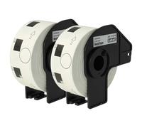 vhbw 2x rotolo etichette con supporto 24mm (1000 etichette) sostituisce Brother DK-11218 per etichettatrice - premium bianco