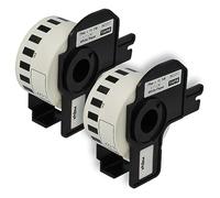 vhbw 2x rotolo etichette con supporto 29mm x 15,24m (1 etichetta) sostituisce Brother DK-22211 per etichettatrice bianco