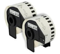 vhbw 2x rotolo etichette con supporto 50mm x 30,48m (1 etichetta) compatibile con Brother PT QL-1100 Series, QL-1110 etichettatrice - premium bianco