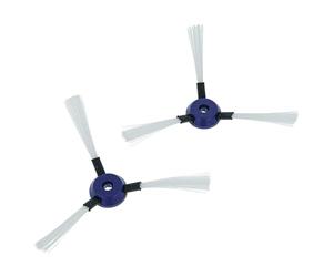 vhbw 2X Spazzola Laterale Compatibile con Rowenta Smart Force Essential Robot aspirapolvere - Set spazzole, Nero/Bianco/Blu