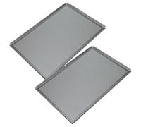 vhbw 2x teglia per forno - 60 x 40 x 1 cm argento, perforata