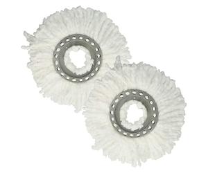 vhbw 2X Testina pulente Compatibile con Leifheit Clean Twist Mop Ergo, Combi Mop mocio, lavapavimenti - Microfibra, Bianco