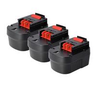 vhbw 3x batteria compatibile con Black & Decker Firestorm FS1200D, FS1202D, FS12PS, FS1200D-2, FS1202BN utensile (1500 mAh, NiMH, 12 V)