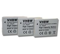 vhbw 3x batteria compatibile con Canon Digital Ixus 900 TI, 90is, 960 IS, 970 IS, 980 IS fotocamera digitale DSLR (650mAh, 3,6V, Li-Ion)