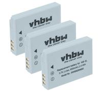 vhbw 3x batteria compatibile con Canon Digital Ixus 970 IS, 90is, 850 IS, 800 IS, 870 IS, 860is, 960 IS, 900 TI fotocamera (650mAh, 3,6V, Li-Ion)