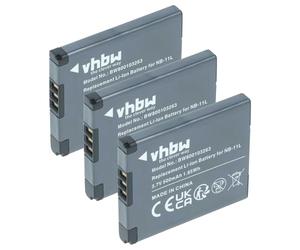 vhbw 3x batteria compatibile con Canon PowerShot SX430 IS fotocamera (500mAh, 3,7V, Li-Ion)
