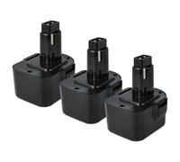 vhbw 3x batteria compatibile con Dewalt DC614KA, DC612KA, DC542K, DC542, DC727KAAR, DC727KA, DC727KA-AR utensile elettrico (3000 mAh, NiMH, 12 V)