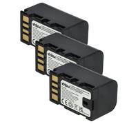 vhbw 3x batteria compatibile con JVC DR-D818, GC-PX10, GC-PX100BEU, GC-PX100 videocamera camcorder (1400mAh, 7,2V, Li-Ion) con infochip