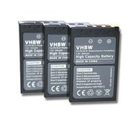vhbw 3x batteria compatibile con Olympus D-SLR E-620 fotocamera digitale DSLR (900mAh, 7,2V, Li-Ion)